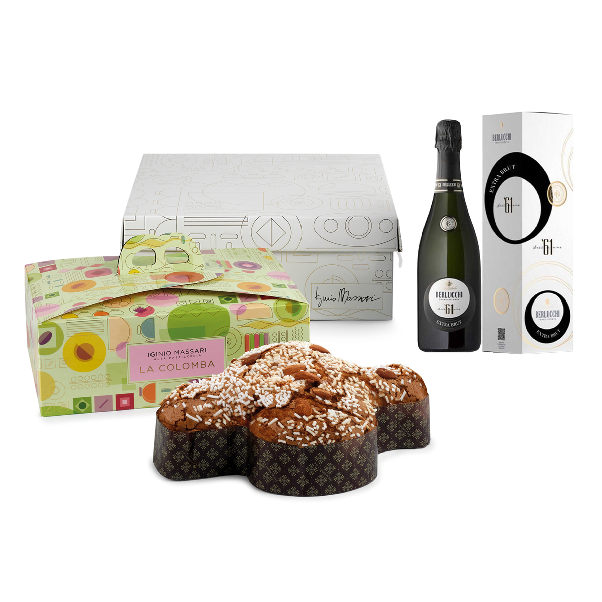 Geschenkbox – Colomba und Berlucchi '61 Extra Brut