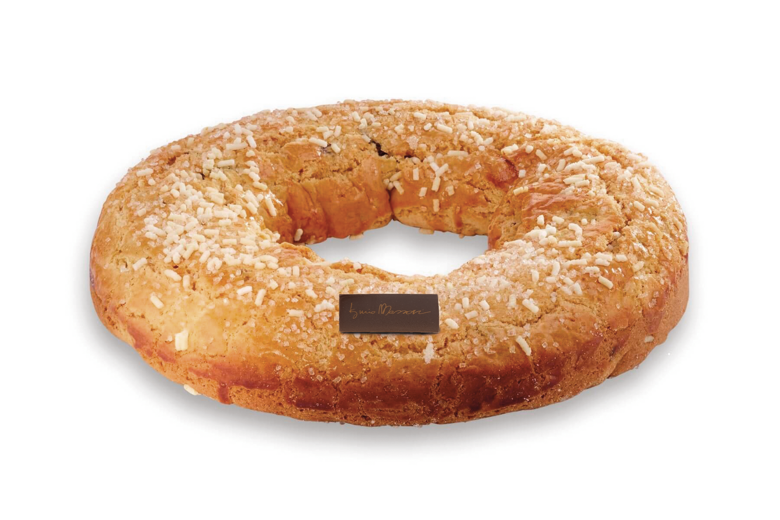 Ciambella di Nonna Rachele di Iginio Massari Alta Pasticceria: dolce artigianale con frolla morbida alla vaniglia, arricchita con canditi d’arancia, ciliegie e uvetta sultanina.