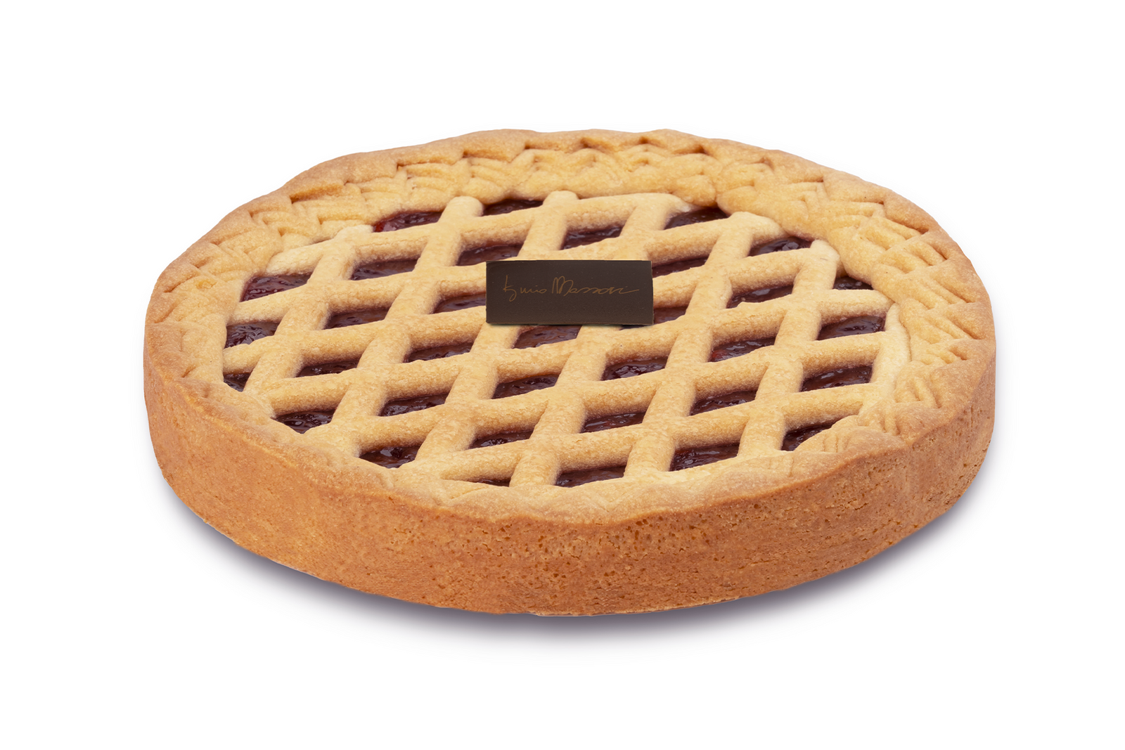 Crostata rotonda con Confettura di Lamponi di Iginio Massari Alta Pasticceria: dolce artigianale con base di frolla Milano alla vaniglia e limone, farcita con vellutata confettura di lamponi.
Crostata con Confettura di Lamponi di Iginio Massari Alta Pasticceria: dolce artigianale con base di frolla Milano alla vaniglia e limone, farcito con vellutata confettura di lamponi.
