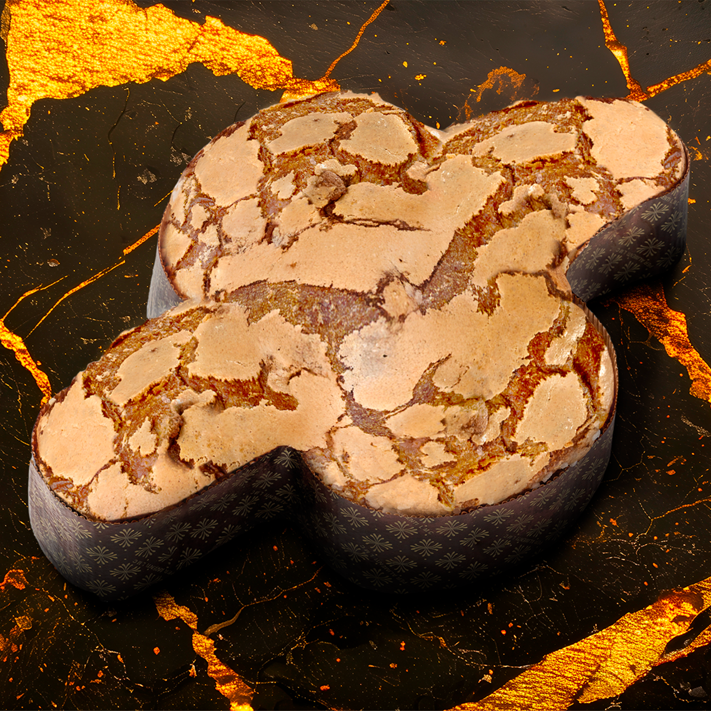 Colomba pasquale da 750 g con impasto al cioccolato con cacao, arancia candita e glassa alle mandorle Iginio Massari Alta Pasticceria