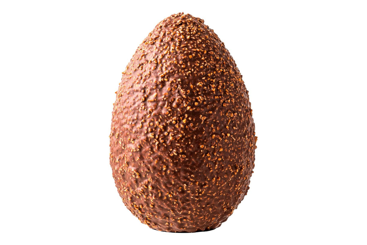 Praline Egg with Dark Chocolate 64% and Hazelnuts