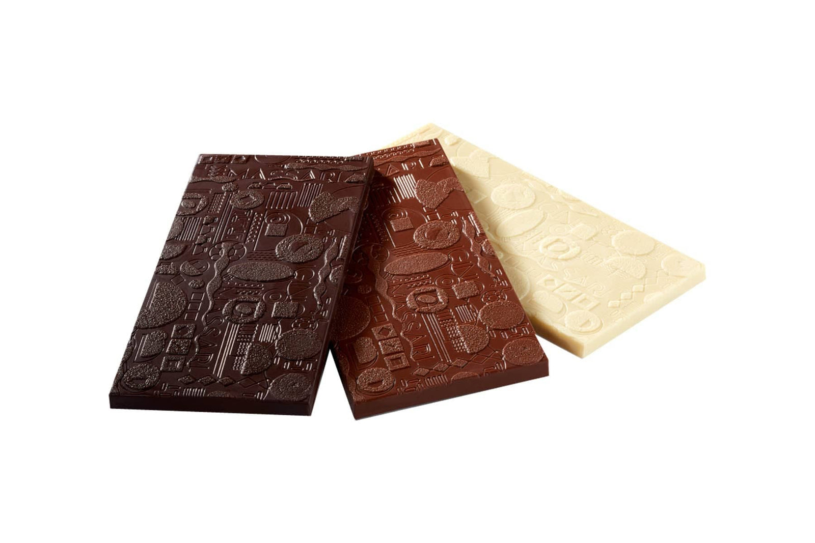 Tavolette di Cioccolato di Iginio Massari Alta Pasticceria: selezione artigianale di cioccolato fondente 70%, al latte 38% e bianco 34% in eleganti confezioni