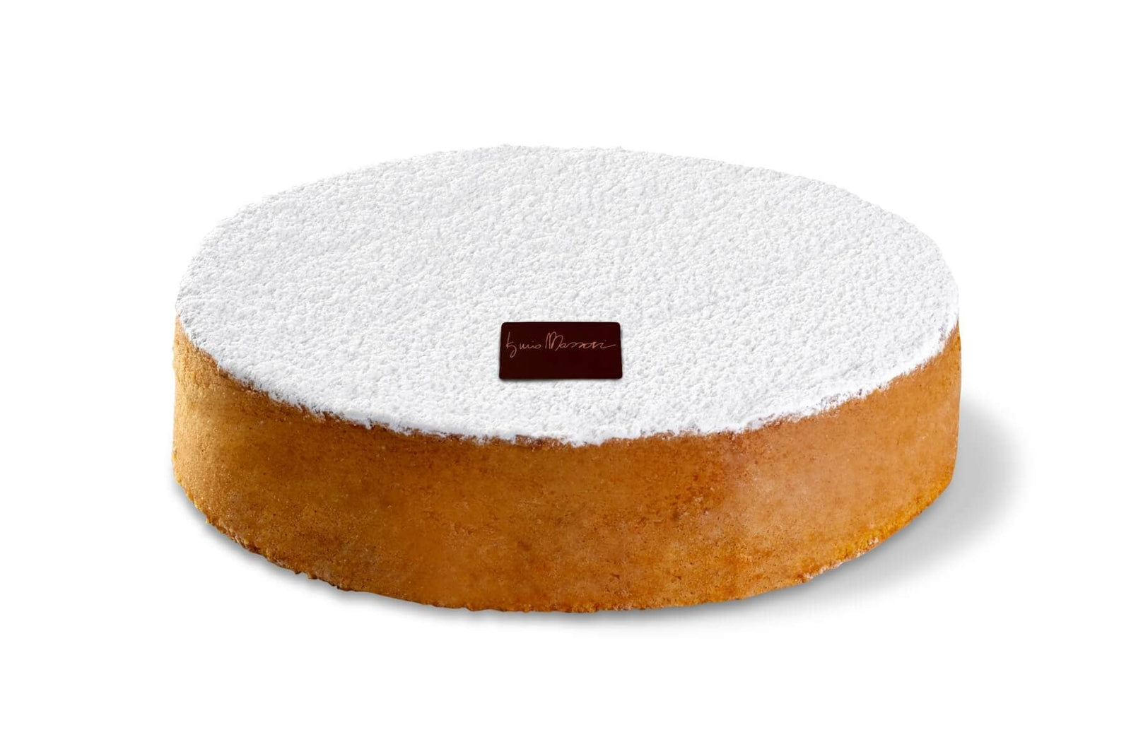 Torta Paradiso di Iginio Massari Alta Pasticceria: dolce soffice con burro chiarificato e nota di maraschino, rifinito con una spolverata di zucchero impalpabile.